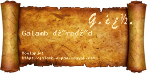 Galamb Árpád névjegykártya